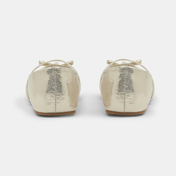 حذاء باليرينا لامع بدون نعل للفتيات